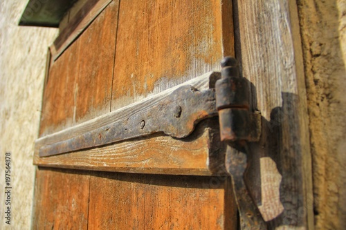 old brown door hinge
