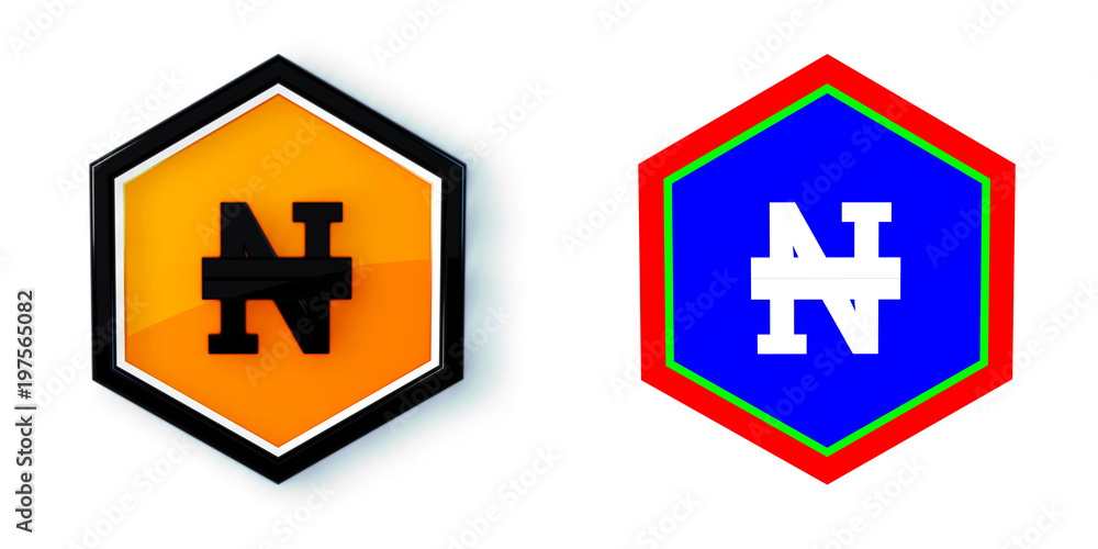 Fototapeta premium Ikona sześciobok 3D sześciokąt