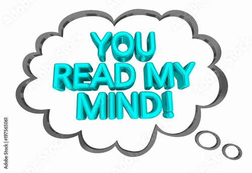 You Read My Mind Thought Cloud Words 3d Illustration