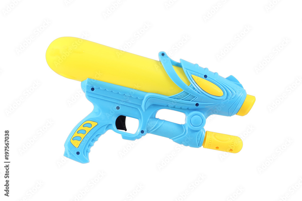 Plastic water gun isolated on white background Plastic water gun isolated on white background