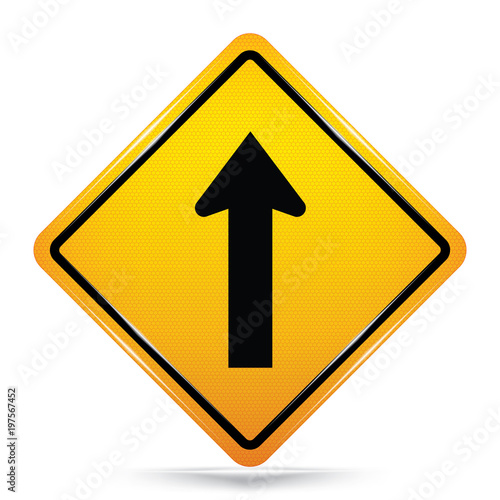 International One Way Traffic Symbol,Yellow Warning icon on white background, Attracting attention,Compulsory, Control ,practice, Security first sign, Idea for graphic,web design,vector,EPS10.