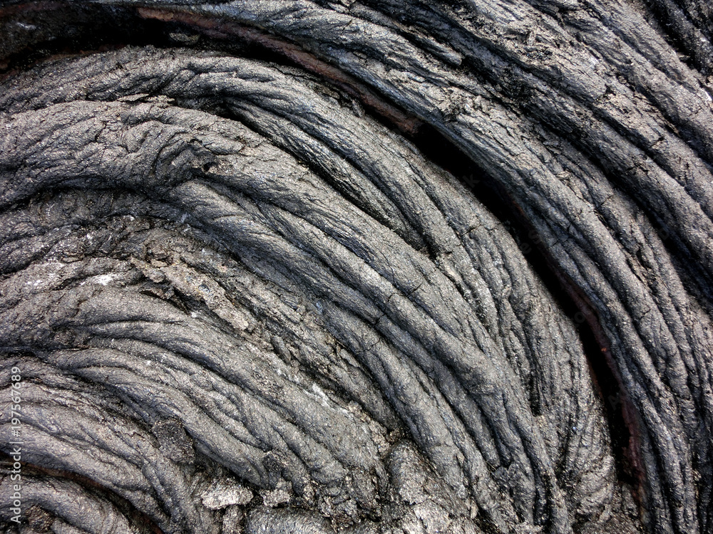 Flowing wrinkled black lava rock Flowing wrinkled black lava rock