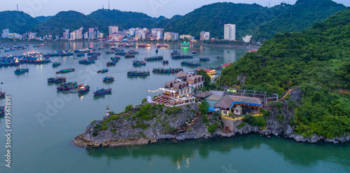 Cat Ba island from above. Lan Ha bay. Hai phong, Vietnam