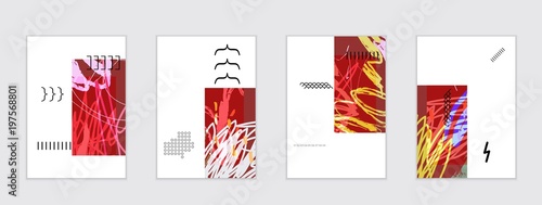 Set of artistic abstract universal card templates