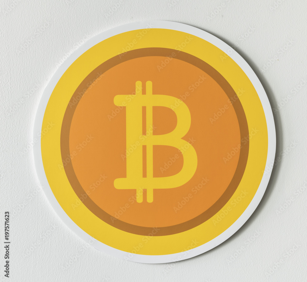Obraz premium Golden bitcoin cryptocurrency icon isolated