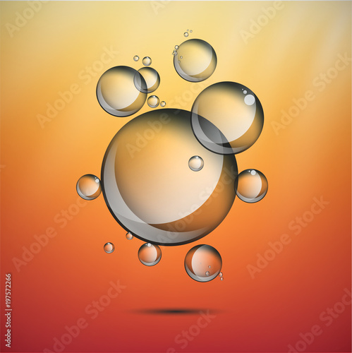 Abstract Water bubbles rising. vector background.