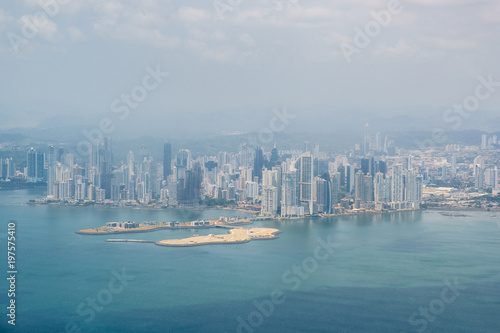 Panama City aerial - skyscraper skyline and coast view of Panama city © hanohiki