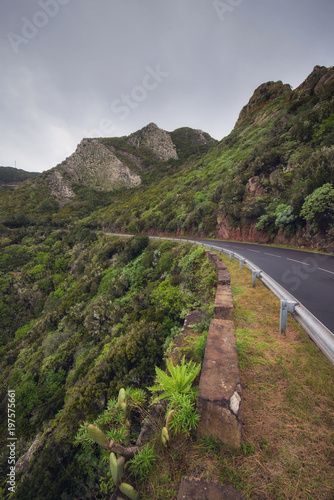 road in Anaga mountains in Tenerife island, Canary islands, Spain.