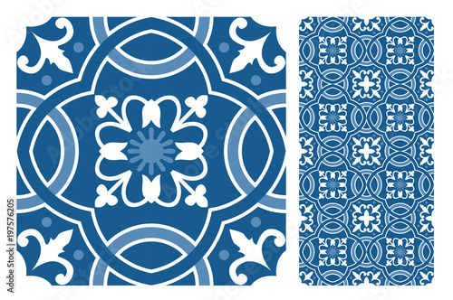 vintage tiles patterns antique seamless design in Vector illustration