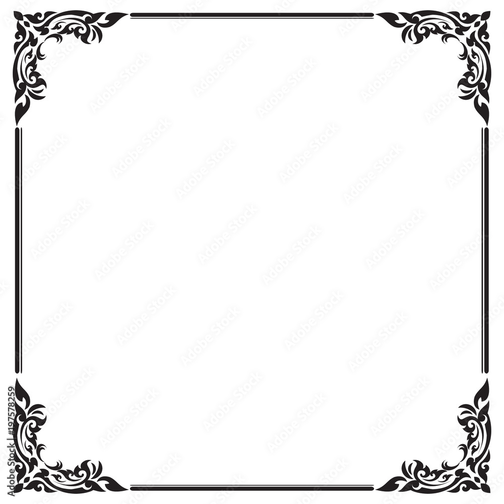 Frame and borders , Square frame , Black and white, Vector illustration Frame and borders , Square frame , Black and white, Vector illustration