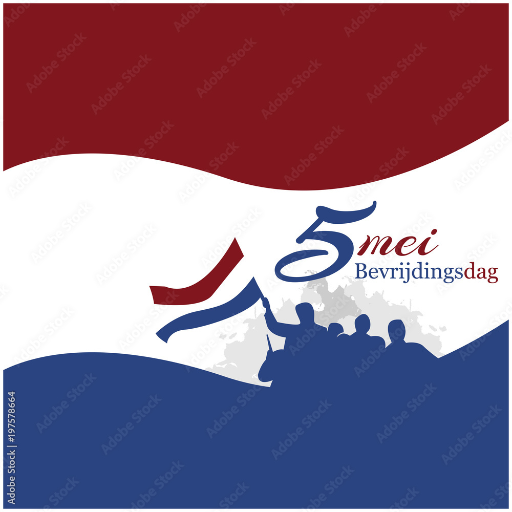 Vector illustration. background Netherlands national holiday of may 5