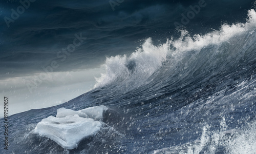 Fototapeta Naklejka Na Ścianę i Meble -  Ice floe on waves
