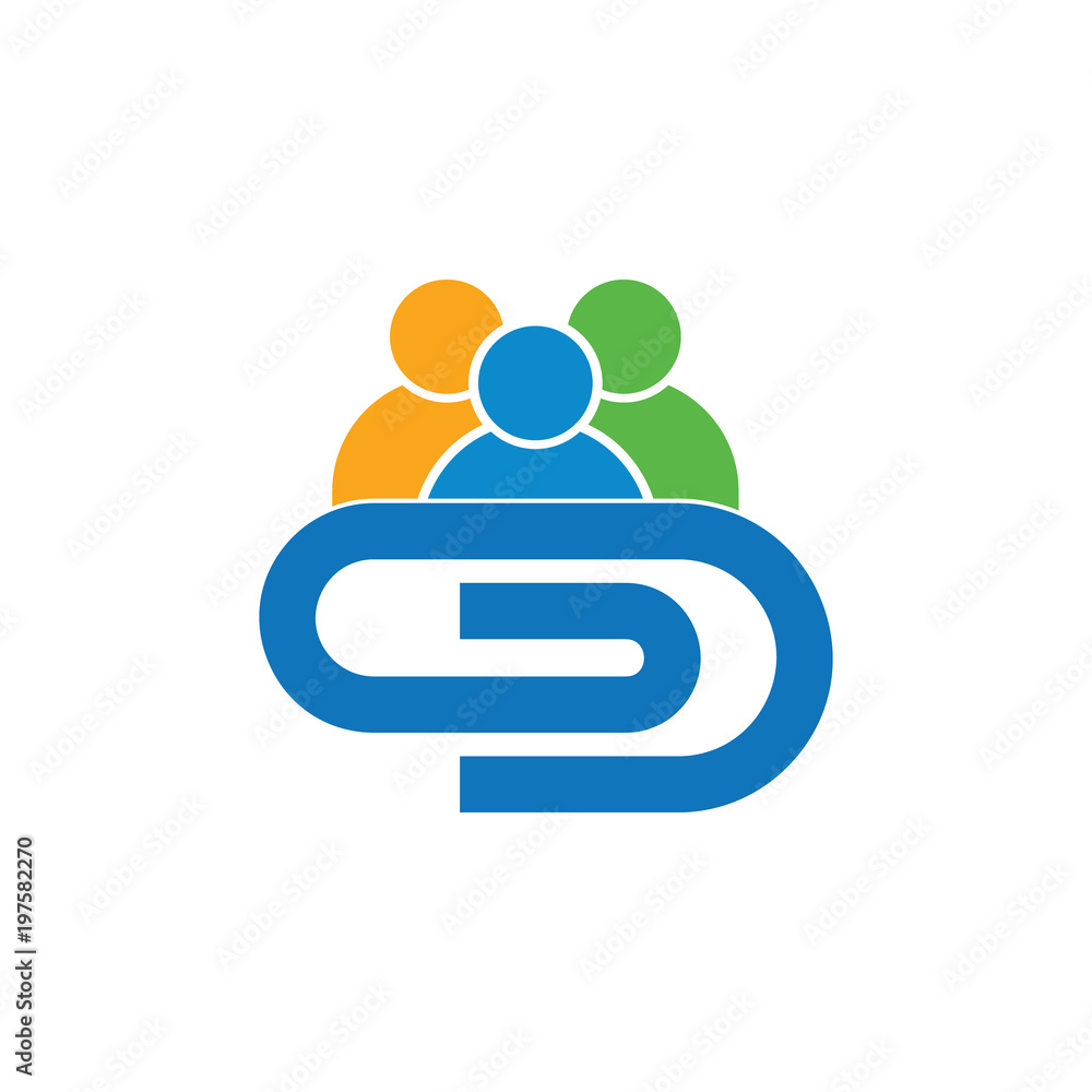 People Clip Logo Icon Design People Clip Logo Icon Design
