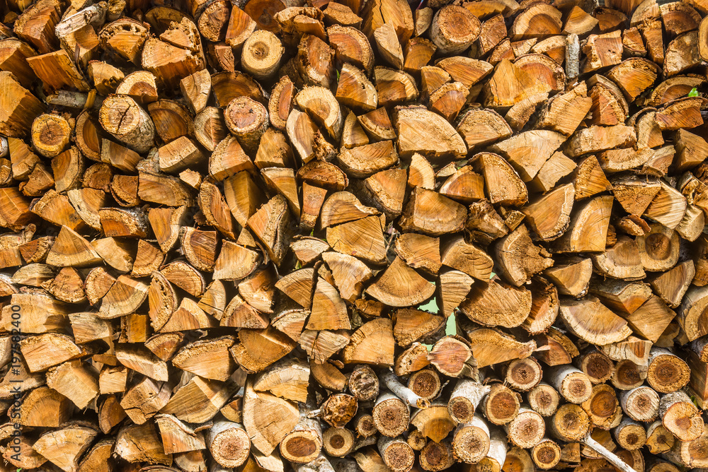 Closeup pattern of cutting wood stack for background Closeup pattern of cutting wood stack for background