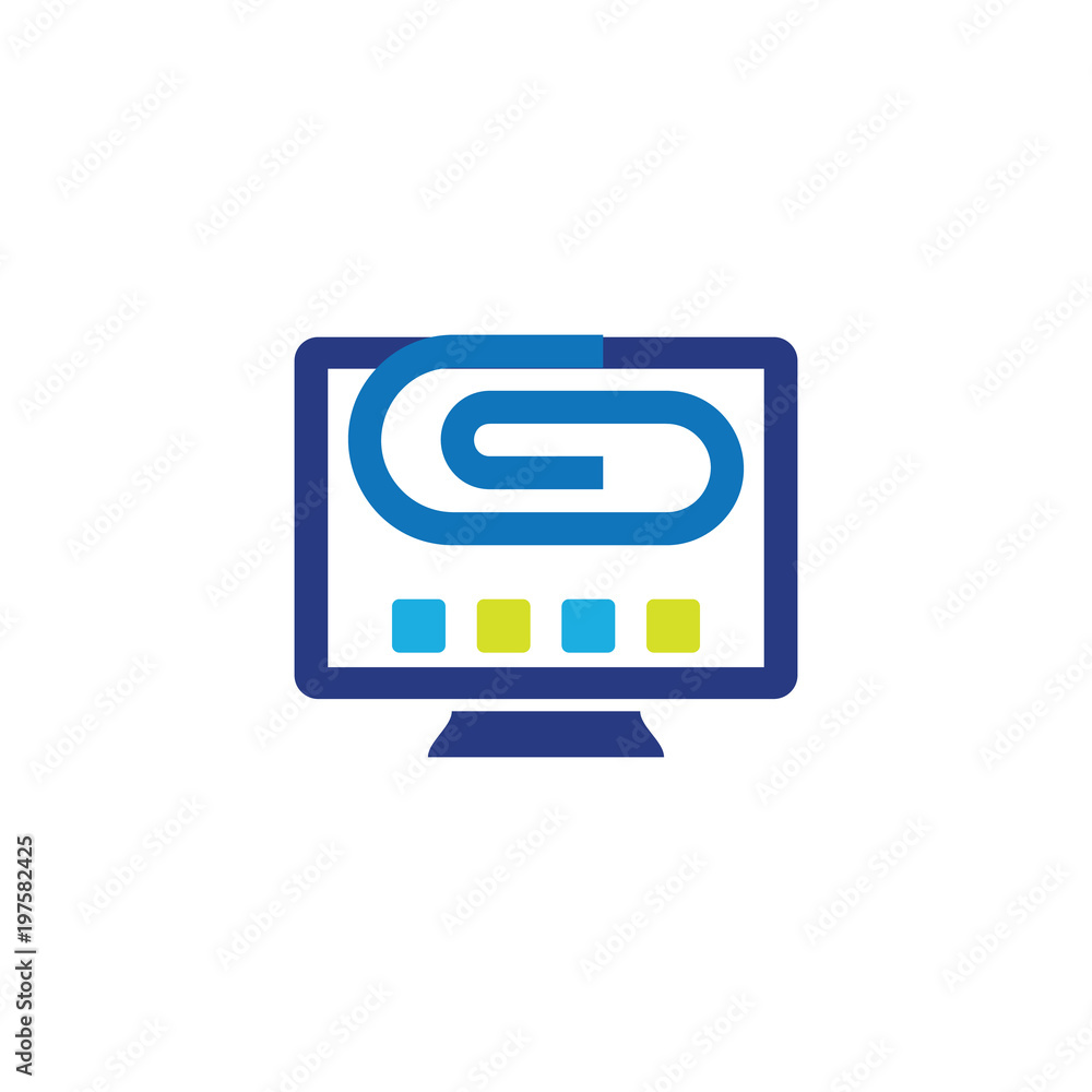 Computer Clip Logo Icon Design Computer Clip Logo Icon Design