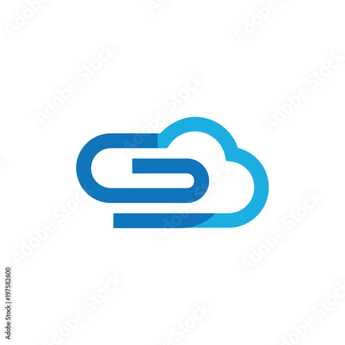 Cloud Clip Logo Icon Design