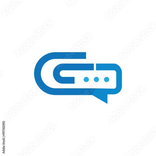 Chat Clip Logo Icon Design