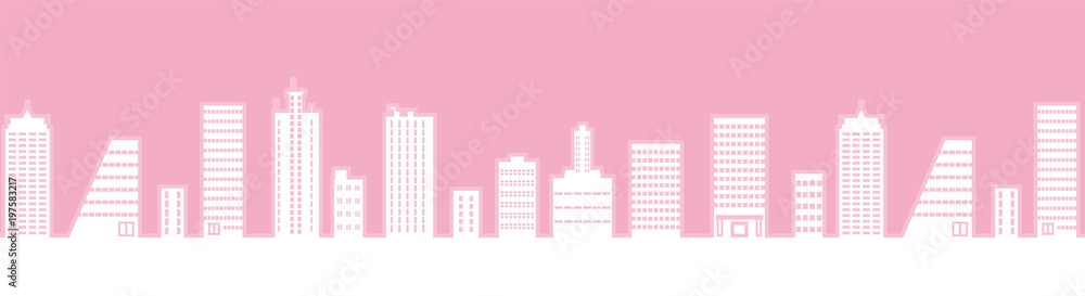 Simple Cityscape background -Pink color
