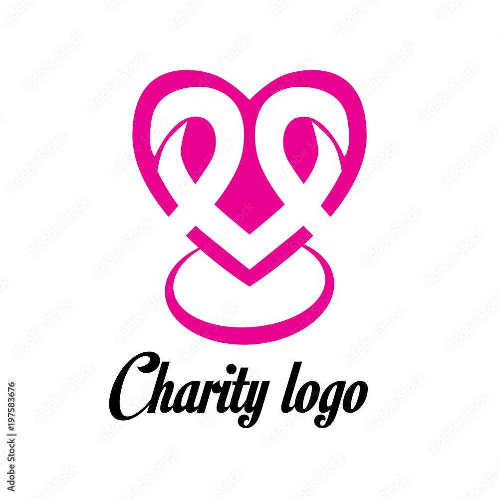 charity logo design with hand and heart icon charity logo design with hand and heart icon