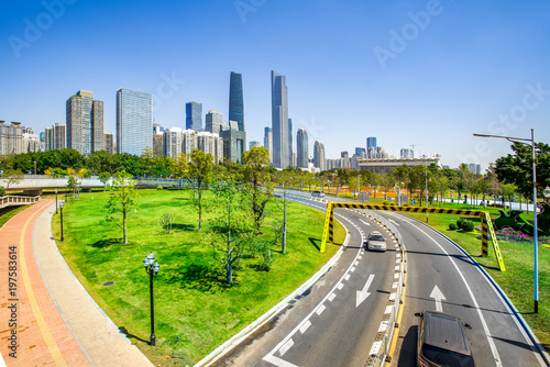 Skyline of urban architectural landscape in Guangzhou