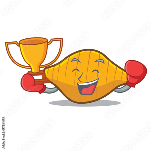 Boxing winner conchiglie pasta mascot cartoon