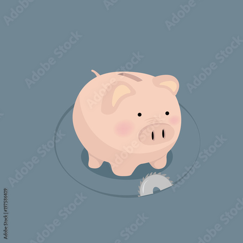 Piggy bank  robbery with saw