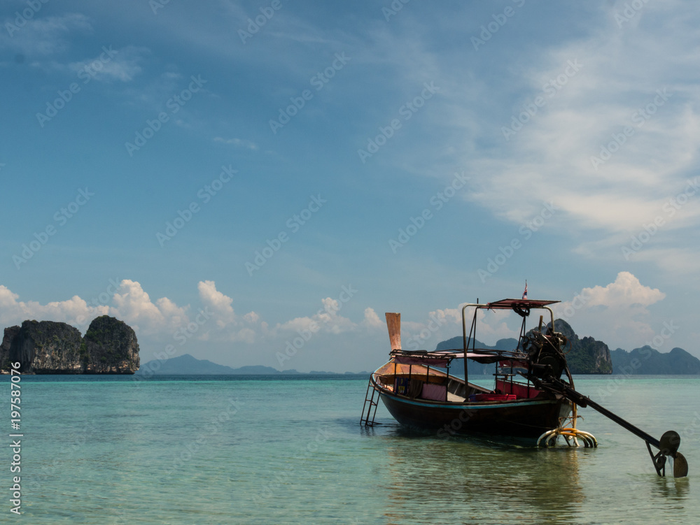 Boat at anchor off Thai island