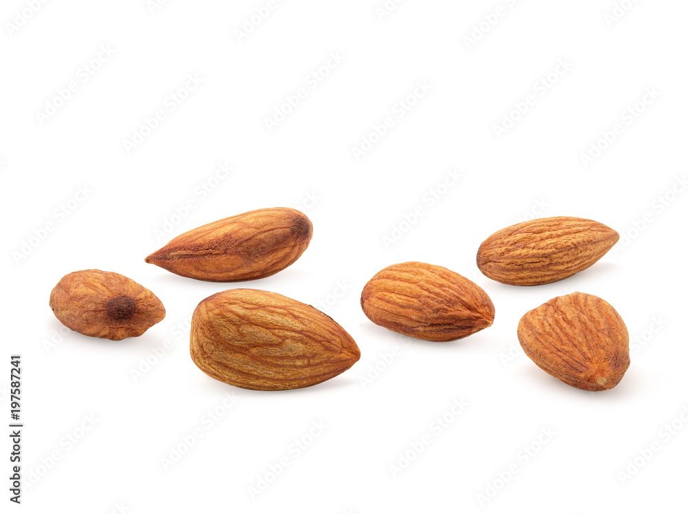 almonds isolated on a white background. almonds isolated on a white background.
