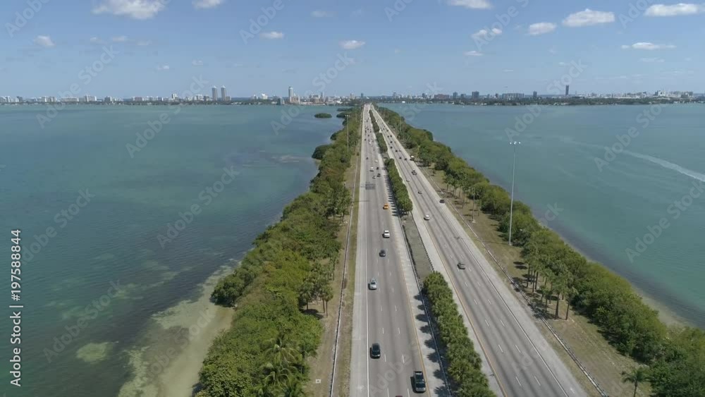 Aerial view of the MacArthur Causeway Aerial view of the MacArthur Causeway