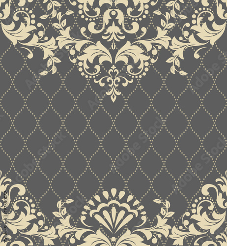 Vector lace pattern in Eastern style on scroll work background.