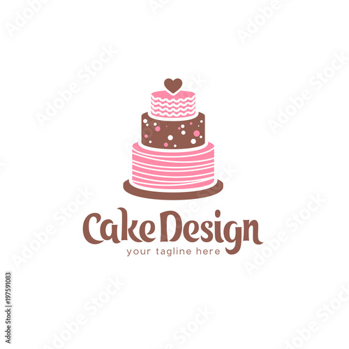 Vector logo design template for cake.