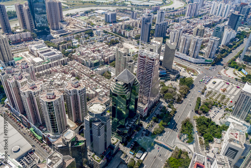 A bird s eye view of the urban architectural landscape in Shenzhen