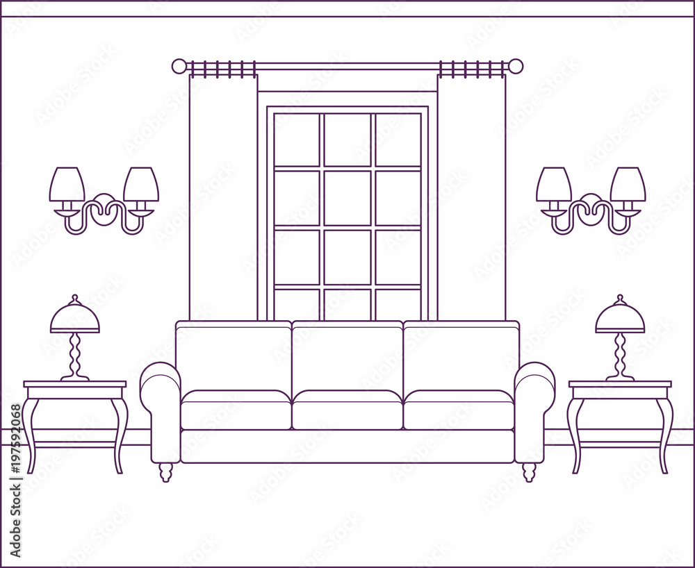 Room Interior Vector Living Home