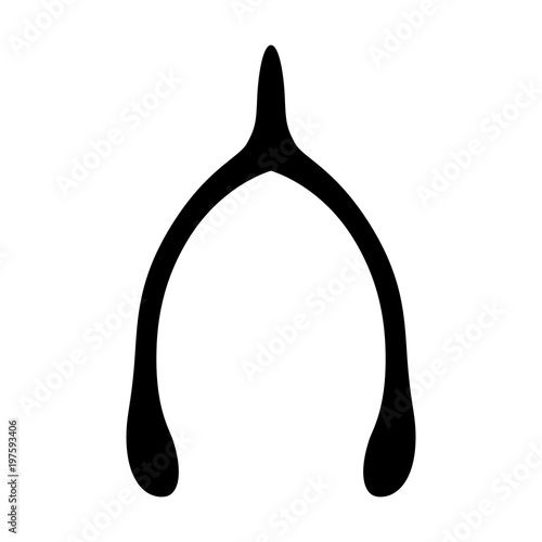 Lucky furcula wishbone or merrythought flat vector icon for apps and websites