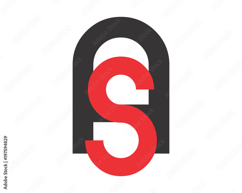 Fototapeta premium AS initial symbol typography typeface typeset logotype alphabet image vector icon