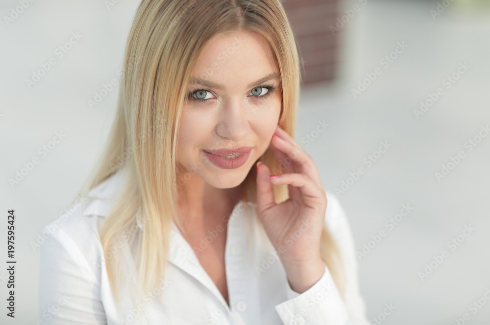 closeup face of a beautiful young woman closeup face of a beautiful young woman