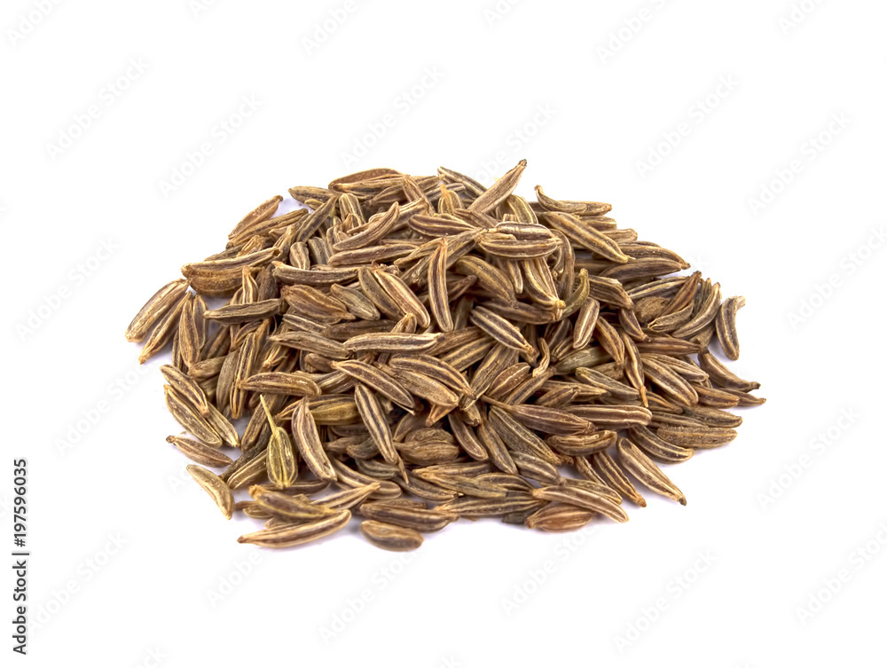 Cumin seeds or caraway isolated on white background Cumin seeds or caraway isolated on white background