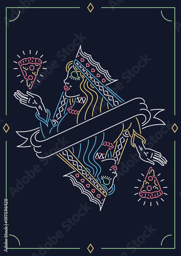 The queen of pizza neon sign