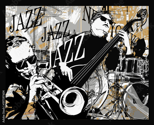 Jazz band on a grunge background