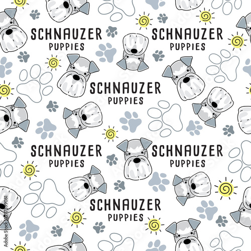 Dog breed collection : Seamless Pattern : Vector Illustration