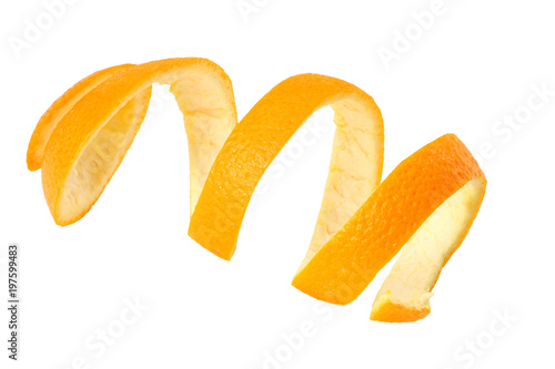Slika na platnu fresh orange peel isolated on white background