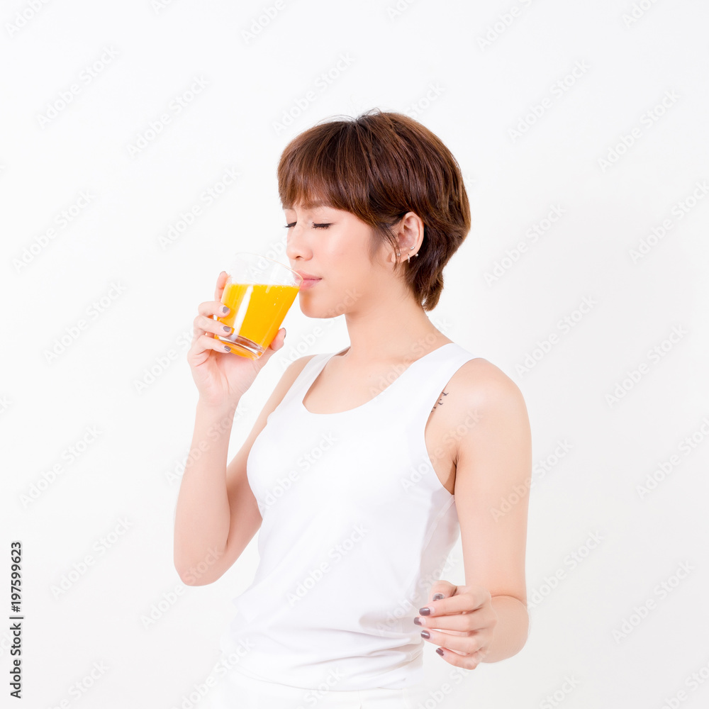 Beautifulyoung Asia woman with healthy food. Isolated on white background. Studio lighting. Concept for healthy. Beautifulyoung Asia woman with healthy food. Isolated on white background. Studio lighting. Concept for healthy.