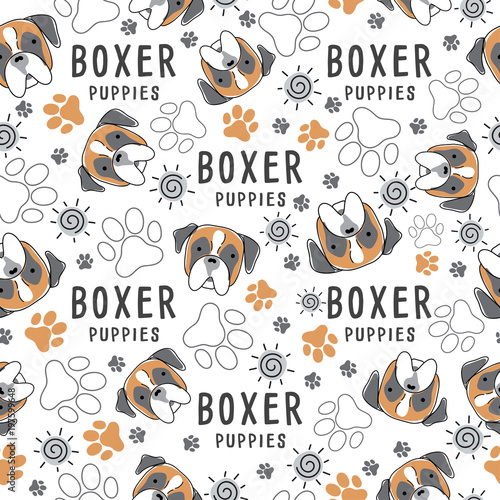 Dog breed collection : Seamless Pattern : Vector Illustration
