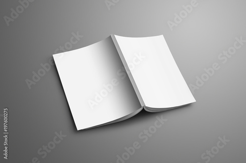 Canvas Print Universal blank A4, (A5) catalog with soft realistic shadows isolated on gray background