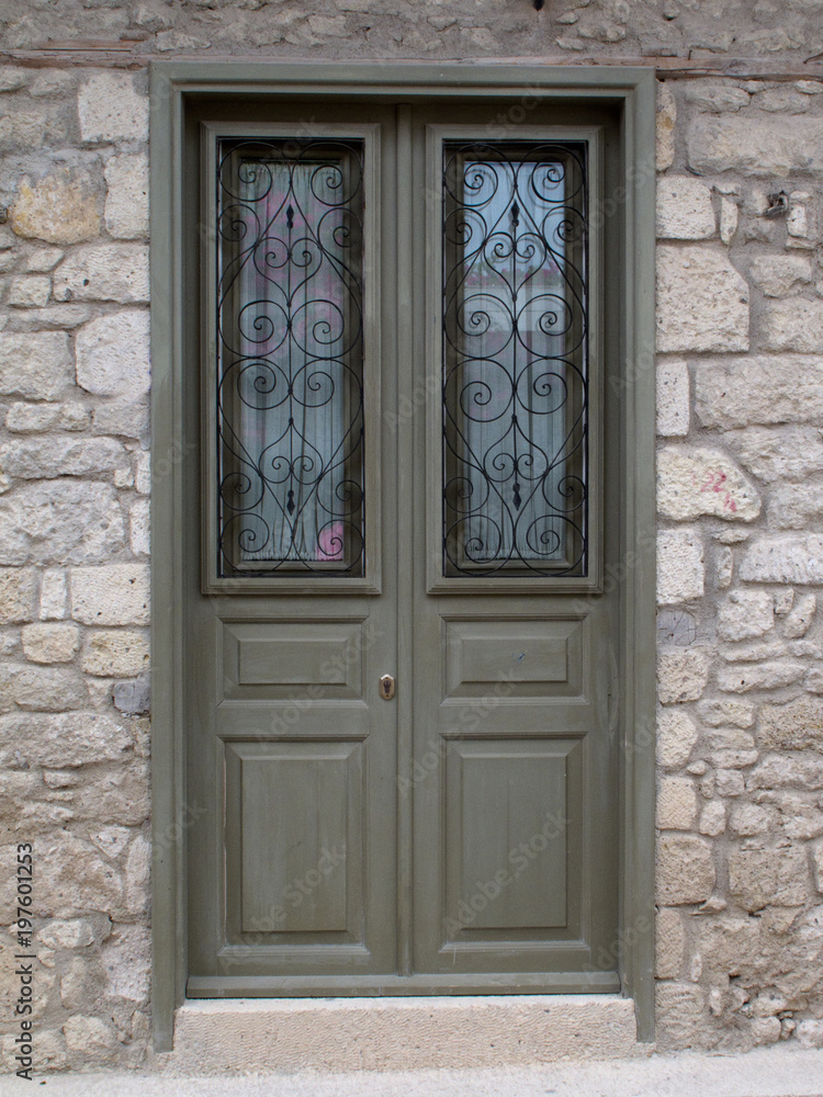 Old elegant building double doors