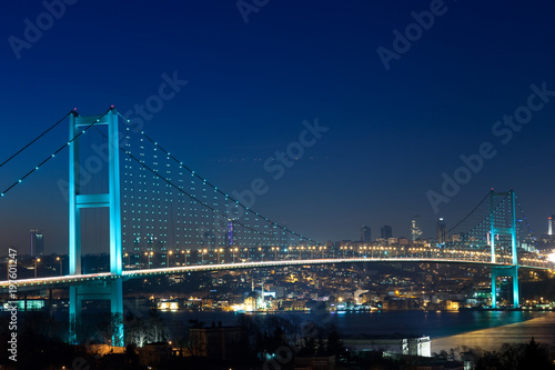 Istanbul Bosphorus Bridge at night © Mrtolc