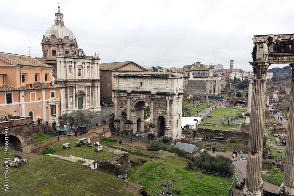ruins of the ancient Roman forum, Italy