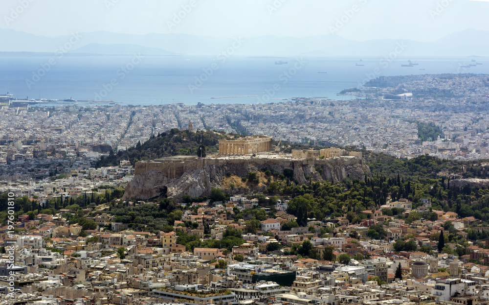 top view of Athens, top view of the Acropolis, cityscape, city, capital of Greece