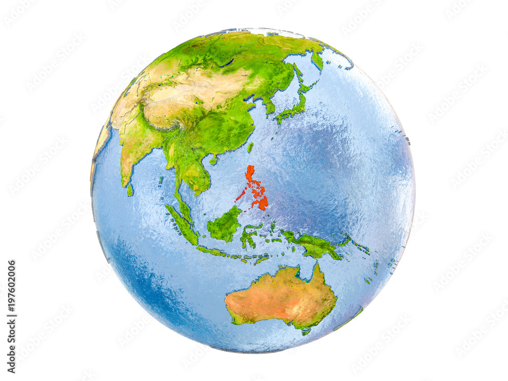 Fototapeta premium Philippines on globe isolated