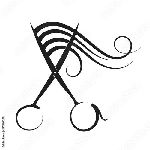 Hairdressing scissors and curl hair